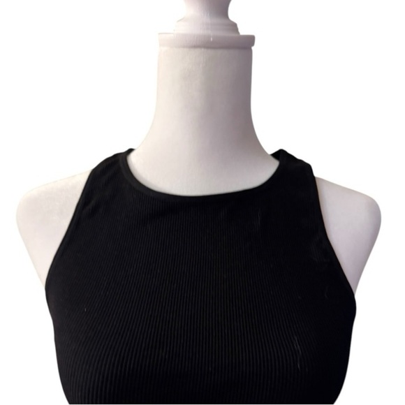 One Step Up Vintage Black Ribbed Stretch Seamless Tank Top Size Large/XL - Picture 2 of 5